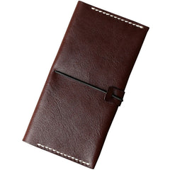Genuine Leather Mens Cool Long Leather Wallet Cards Phone Bifold Clutch Wallet for Men