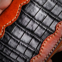 Handmade Leather Mens Chain Biker Wallet Cool Leather Wallet Long Clutch Wallets for Men