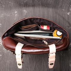 Brown Leather Men Satchel Side Bag Messenger Bag Black Courier Bag For Men - iwalletsmen