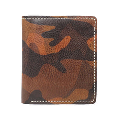 Cool Leather Mens Camouflage Small Wallet Front Pocket Wallet Slim Wallet for Men - iwalletsmen