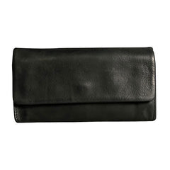 Handmade Genuine Leather Mens Clutch Cool Slim Wallet Zipper Clutch Wristlet Wallet for Men