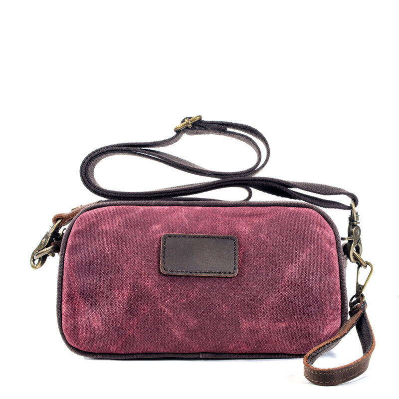 Cool Canvas Mens Green Clutch Bag Mini Side Bag Gray Small Messenger Bag For Men - iwalletsmen