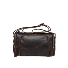 Cool Leather Small Mens Barrel Side Bag Bucket Shoulder Bag Messenger Bag for Men - iwalletsmen