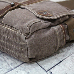 Fashion Canvas Black Mens Small Postman Bag Canvas Messenger Bags Courier Bag For Men - iwalletsmen