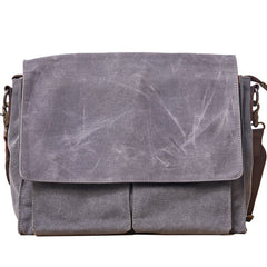 Mens Canvas Gray Cool Side Bag Messenger Bag Canvas Shoulder Bag for Men - iwalletsmen