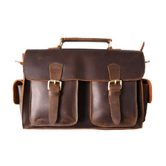 Genuine Leather Mens Cool Messenger Bag Briefcase Work Bag Business Bag for men