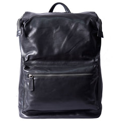 Genuine Leather Mens Cool Backpack Sling Bag Large Black Travel Bag Hiking Bag for men