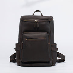 Cool Coffee Mens Leather Hiking Backpack Travel Backpack Leather Backpack for Men - iwalletsmen
