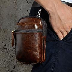 Mens Small Leather Belt Pouch Holster Belt Case Cell Phone Waist Pouch for Men - iwalletsmen