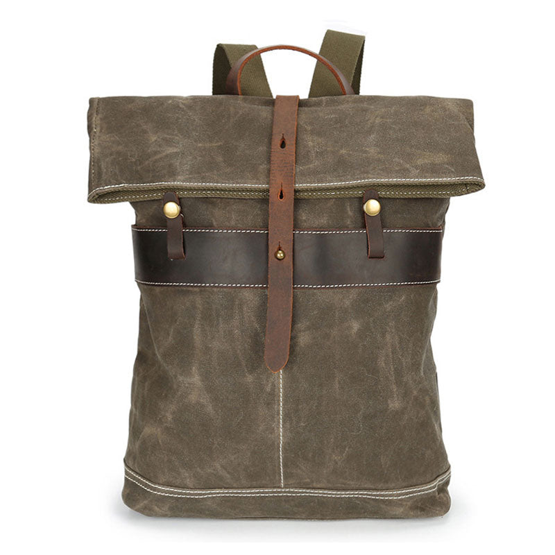 Waxed Canvas Mens Cool Backpacks Canvas Travel Backpack Canvas School Backpack for Men - iwalletsmen