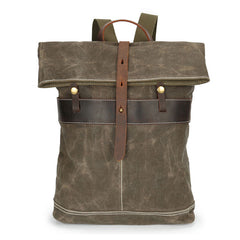 Waxed Canvas Mens Cool Backpacks Canvas Travel Backpack Canvas School Backpack for Men - iwalletsmen