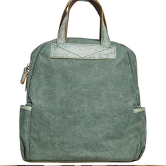 Canvas Green Mens Cool Backpack Canvas Travel Bag Canvas Handbag for Men - iwalletsmen