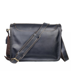Handmade Dark Coffee Leather Mens 10 inches Courier Bag Brown Messenger Bags Dark Brown Postman Bags For Men - iwalletsmen