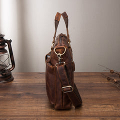 Cool Leather Mens Small Briefcase Handbag Business Handbag Shoulder Bag For Men - iwalletsmen
