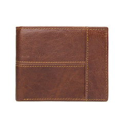 Cool Leather Brown Men's Business Zipper billfold Small Wallet Black Bifold Wallet Card Wallet For Men - iwalletsmen