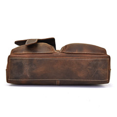 Brown Leather Mens Vintage Work Bag Handbag Briefcase Shoulder Bags Business Bags For Men - iwalletsmen
