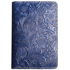 Handmade Leather Floral Mens Cool billfold Wallet Passport Card Holder Small Card Slim Wallets for Men