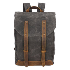 Casual Men's Waxed Canvas Brown School Travel Backpack Laptop Backpack For Men - iwalletsmen