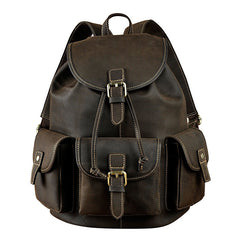 Cool Leather Mens Backpack Vintage Travel Backpack School Backpack for men - iwalletsmen