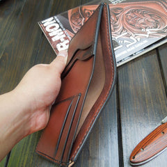 Handmade Leather billfold Wallet Mens Cool billfold Slim Wallet Wallet For Men