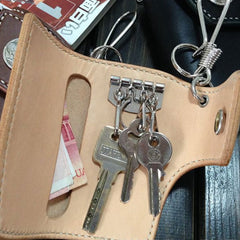 Handmade Leather Mens Cool Key Wallet Car Key Holder KeyChain Wallet for Men