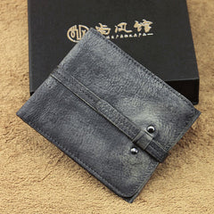Handmade Mens Cool billfold Leather Wallet Men Small Slim Wallets Bifold for Men - iwalletsmen