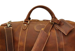 Cool Vintage Leather Mens Duffle Bags Weekender Bags Overnight Bag Travel Bag - iwalletsmen