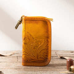 Black Leather Mens Key Holder Wallet Car Key Wallet Key Holder Card Holder For Men - iwalletsmen