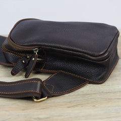 Black Coffee Leather Mens Sling Bag Sling Shoulder Bag Sling On Shoulder Backpack for men - iwalletsmen