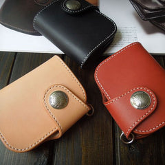 Handmade Leather Biker Wallet Mens Cool billfold Chain Wallet Trucker Wallet with Chain