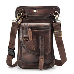 Cool Vintage Leather Mens Belt Pouch Waist Bag Drop Leg Bag Mini Shoulder Bag For Men - iwalletsmen