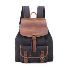 Waxed Canvas Leather Mens Backpack Canvas Travel Backpacks Canvas School Backpack for Men - iwalletsmen