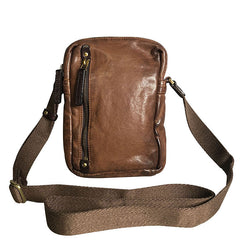 Genuine Leather Mens Cool Chest Bag Sling Bag Crossbody Bag Travel Bag Hiking Bag for men