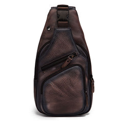 Cool Leather Chest Bag Sling Bag Sling Crossbody Bag Sling Travel Bags Sling Hiking Bag For Men - iwalletsmen