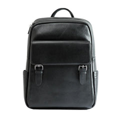 Business Black Mens Leather 15-inch Laptop Backpack School Backpacks Travel Backpacks for men - iwalletsmen