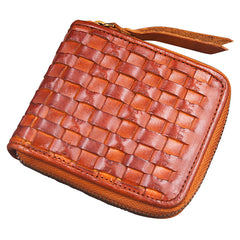 Handmade Leather Braided Mens billfold Wallet Cool Leather Wallet Slim Wallet for Men