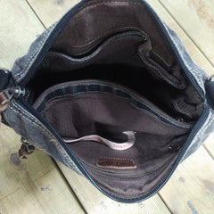 Canvas Black Mens 10 inches Small Postman Bag Messenger Bag Green Canvas Courier Bags For Men - iwalletsmen
