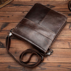 Cool Coffee Small Square Leather Mens Side Bag Messenger Bag Shoulder Bag for Men - iwalletsmen
