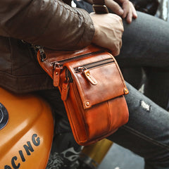 Cool Leather Men's Belt Pouch Waist Bag Small Side Bag Drop Leg Bag For Men - iwalletsmen