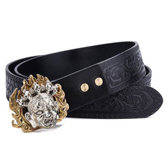 Handmade Genuine Custom Cool Leather Mens Leather Men Black Belt for Men