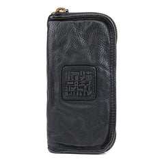 Black Mens Leather Clutch Wallet Zip Around Wallet Leather Wallet Clutch for Men Leather Zip Wallet