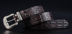 Handmade Genuine Leather Punk Rock Floral Mens Cool Men Biker Trucker Leather Belt