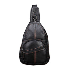 Cool Leather Mens Sling Bag Sling Shoulder Bags Sling Backpack Chest Bag for men - iwalletsmen