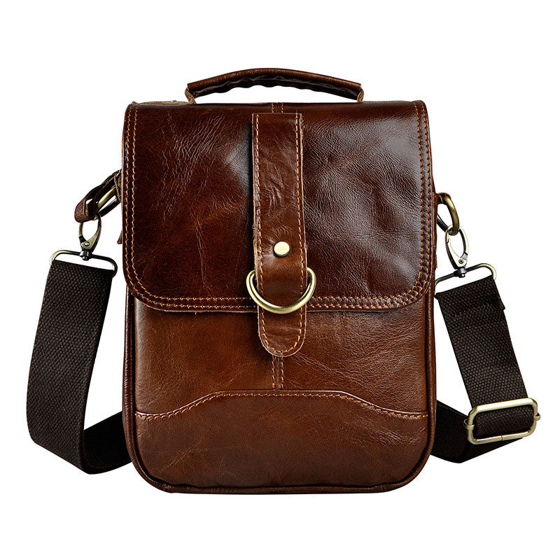 Cool Leather Mens 8'' Red Brown Small Side Bag Small Messenger Bag Sho –  iwalletsmen