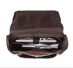 Cool Leather Black Mens Large Brown Backpacks Travel Backpack 14inch Laptop Backpack for Men - iwalletsmen