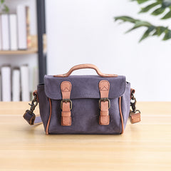 Canvas Leather Mens Womens Green Portable Side Bag Khaki Messenger Bag Small Courier Bag For Men - iwalletsmen
