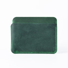 Vintage Brown Leather Men's Front Pocket Wallet Black Slim Card billfold Wallet Small Wallet For Men - iwalletsmen