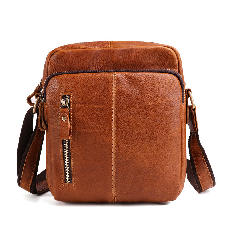 Cool Brown Leather Mini Messenger Bags Small Tablet Messenger Bag Side Bag For Men - iwalletsmen
