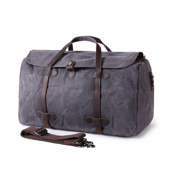 Mens Waxed Canvas Weekender Bags Canvas Travel Bag Canvas Overnight Bag for Men - iwalletsmen