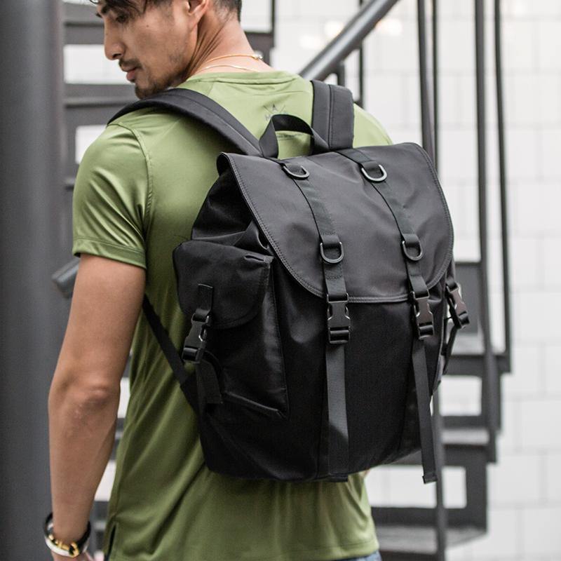 Stylish Black Nylon Mens 15 inches Travel Backpacks Laptop Backpack Co – iwalletsmen Stylish Black Nylon Mens 15 inches Travel Backpacks Laptop Backpack Co – iwalletsmen
